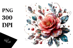 Abstract Glossy Camellia PNG Product Image 1