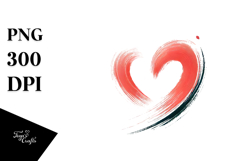 Simple Paintbrush Style Heart, PNG Product Image 1