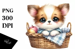 Cute Smiling Baby in Basket PNG Product Image 3