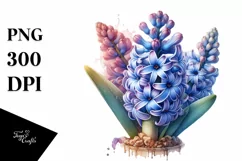 Detailed Hyacinth Stained Sublimation Clipart Product Image 1