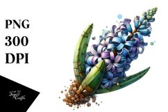 Detailed Hyacinth Stained Sublimation Clipart Product Image 1