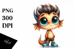 Expressive Baby Dragon with Big Shoes PNG Product Image 3