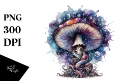 Mystical Celestial Mushroom, PNG Design Product Image 1