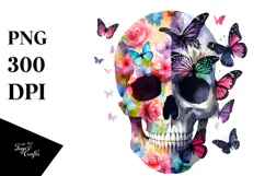 Colorful Skull Painting PNG Product Image 1