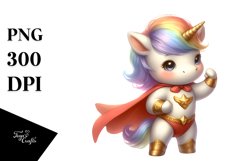 Cute Baby Unicorn Hero Majestic Airship Clipart Product Image 1