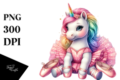 colorful Baby Unicorn in Ballerina&#039;s Slippers Product Image 1