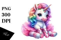 colorful Baby Unicorn in Ballerina&#039;s Slippers Product Image 1