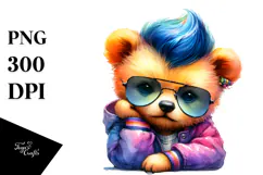 Baby Bear with Cool Haircut PNG Product Image 1