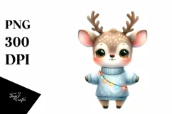 Winter Deer with Reindeer Horns PNG Product Image 3