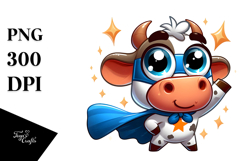 Happy Cow in Superhero Cape, PNG Product Image 1