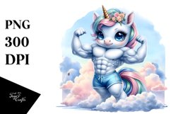Cute Unicorn Posing as Body Builder Clipart Product Image 3