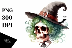 Skull with Hair, Bored, Simple PNG Product Image 3