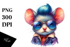 Posing Baby Mouse with Contempt, Vibrant Watercolor PNG Product Image 1
