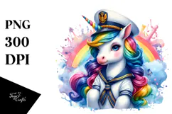 colorful Baby Unicorn in Sailor's Uniform Product Image 1