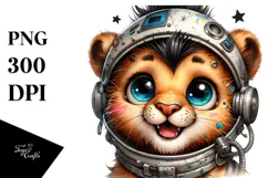 Energetic Lion with Punk Look, Transparent PNG Product Image 1