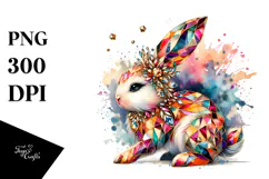 Colorful Bunny made of Diamonds PNG Product Image 1