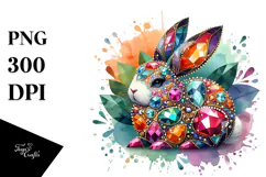 Colorful Bunny made of Diamonds PNG Product Image 1
