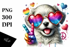 Puppy Victory Sign PNG Product Image 1