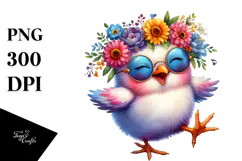 Vibrant Chicken in Watercolor, High-Res PNG Product Image 1