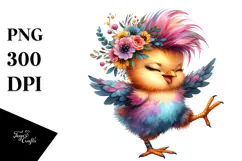 Baby Chicken with Cool Haircut PNG Product Image 1