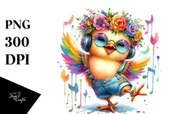 Vibrant Chicken in Watercolor, High-Res PNG Product Image 1