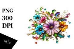 Watercolor Luxury Flower Splash Clipart Product Image 1