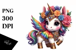 colorful Baby Unicorn in Hambo Dancer Attire Product Image 3