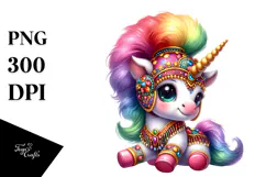 colorful Baby Unicorn in Hambo Dancer Attire Product Image 1