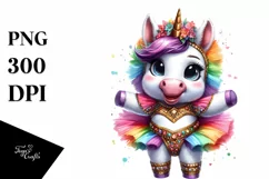 colorful Baby Unicorn in Hambo Dancer Attire Product Image 3
