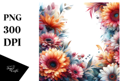 Vibrant Abstract Frame with Gerbera Product Image 1