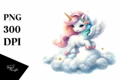 Cute Baby Unicorn Dancing on a Starbeam Product Image 3