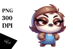 Cute Sloth with Dramatic Sass PNG Product Image 1