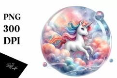 Cute Unicorn Twirling in a Bubble | Clipart Product Image 3