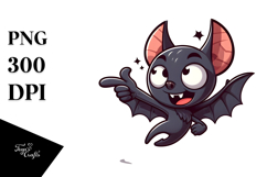 Silly Bat Jumping, High-Res PNG Product Image 1