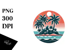 Retro Tropical Island Surf PNG Product Image 1