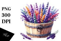 Vibrant Wooden Recipient Filled with Lavender Product Image 3