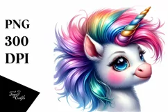 Vibrant Cute Unicorn Clipart PNG Product Image 1