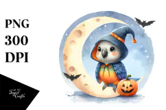 Cute Halloween Baby Parrot PNG Product Image 1