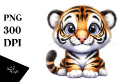 Baby Tiger with Goofy Smile PNG Product Image 1