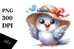 Sitting Dove Sun Hat Clipart Product Image 3