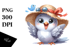 Sitting Dove Sun Hat Clipart Product Image 1