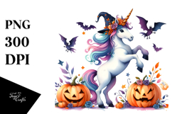 Simple Halloween Unicorn PNG Product Image 1