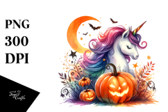 Simple Halloween Unicorn PNG Product Image 1