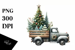 Whimsical Truck with Christmas Trees PNG Product Image 1