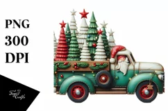 Whimsical Truck with Christmas Trees PNG Product Image 1
