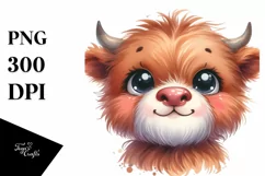 Happy Highland Cow, High-Quality PNG Product Image 3