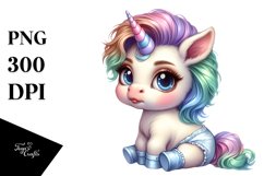 Baby Unicorn Posing as Johnny Bravo | Sublimation | Clipart Product Image 3