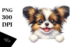 Watercolor Funny Papillon Clipart Product Image 1