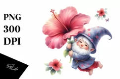 Watercolor Cute Small Gnome Floating in Air | Sublimation | Product Image 3