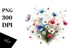 Colorful Wild Flowers PNG Product Image 1